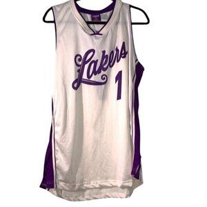 Los Angeles Lakers #1 White & Purple Basketball Jersey XL Links Marketing Group